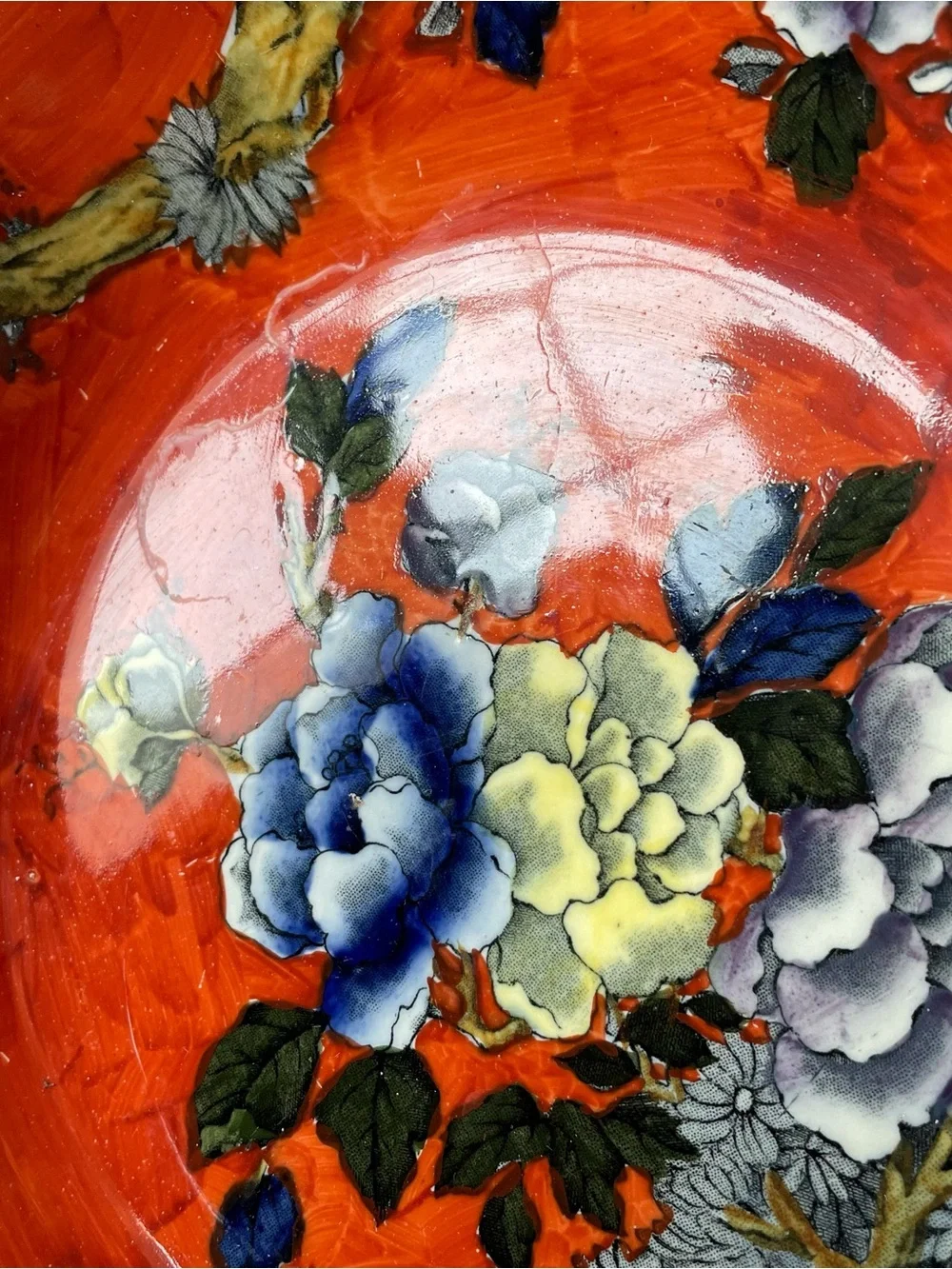 Antique Corona Ware Corea orange floral  bowl S. Hancock & Sons Stoke on Trent S
